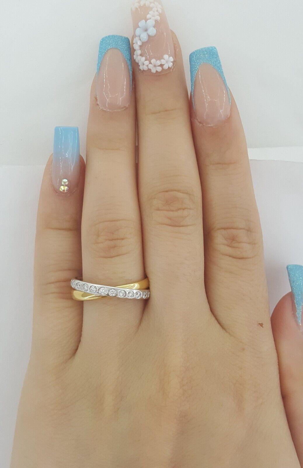 Full Circle Eternity Crossover Diamond 0.50 ct Rolling Rings 18K Gold