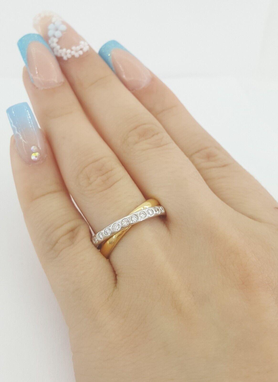 Full Circle Eternity Crossover Diamond 0.50 ct Rolling Rings 18K Gold