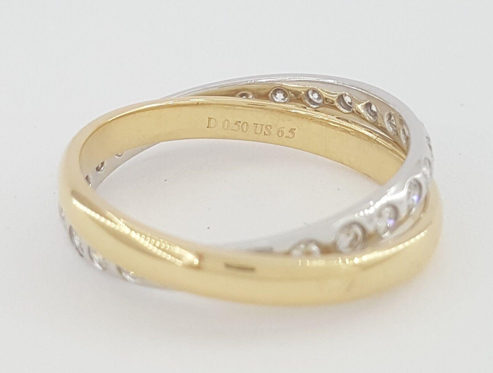 Full Circle Eternity Crossover Diamond 0.50 ct Rolling Rings 18K Gold