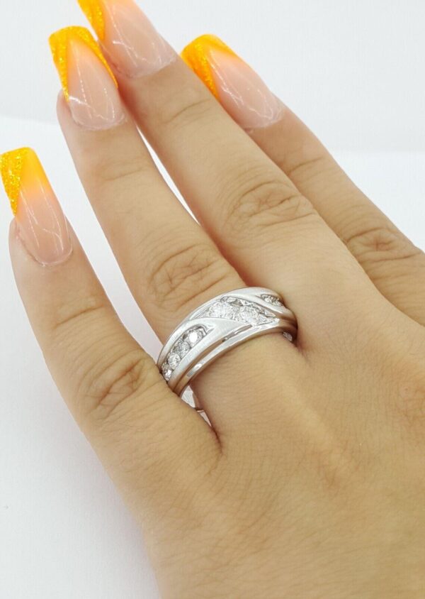 Ever Us Round Diamond Channel Set 14k White 1 ct Gold Wedding Anniversary Band