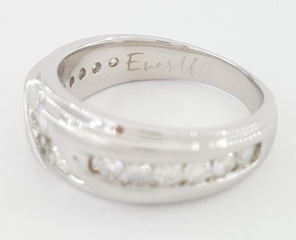 Ever Us Round Diamond Channel Set 14k White 1 ct Gold Wedding Anniversary Band