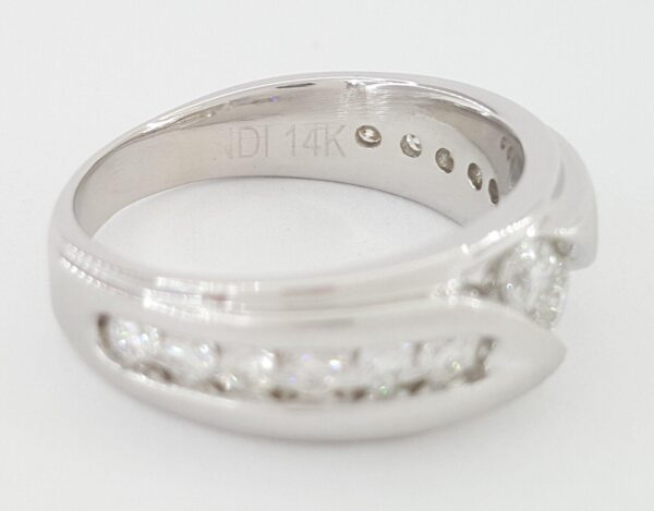 Ever Us Round Diamond Channel Set 14k White 1 ct Gold Wedding Anniversary Band