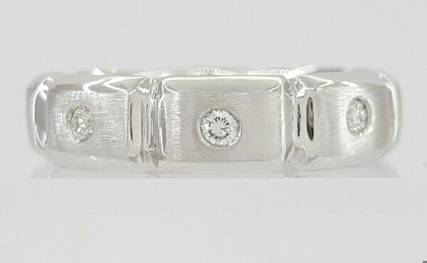 Men's 14k White Gold 0.32 ct Round Cut Diamond Eternity Wedding Band Ring 6 mm