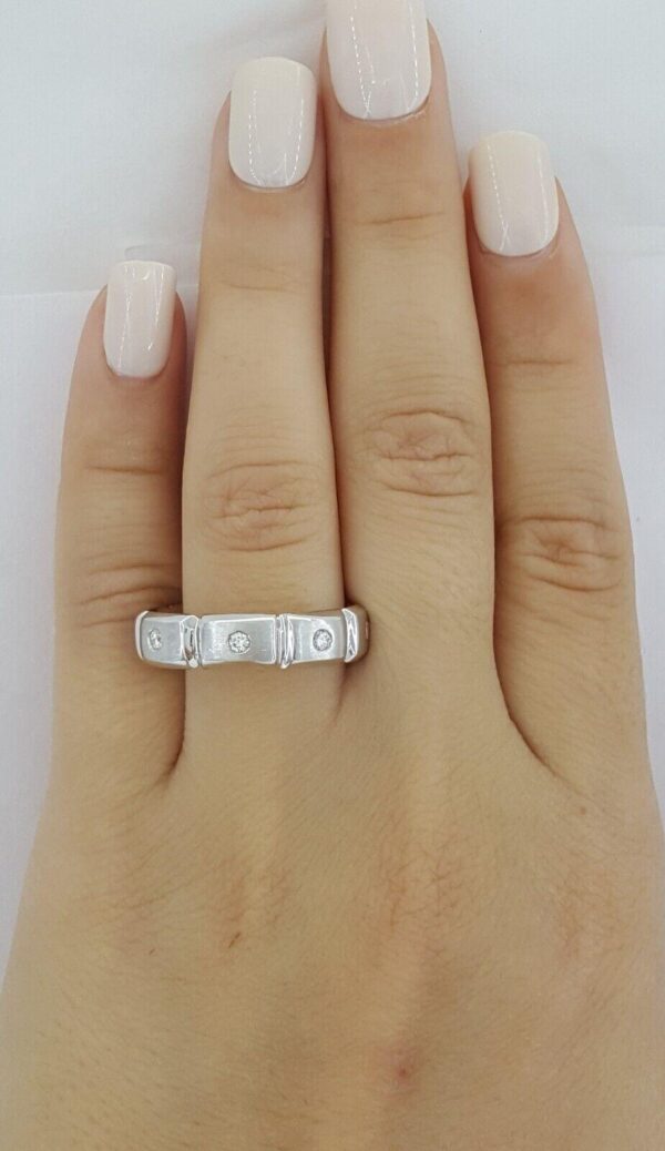 Men's 14k White Gold 0.32 ct Round Cut Diamond Eternity Wedding Band Ring 6 mm