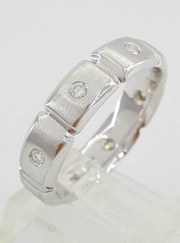 Men's 14k White Gold 0.32 ct Round Cut Diamond Eternity Wedding Band Ring 6 mm