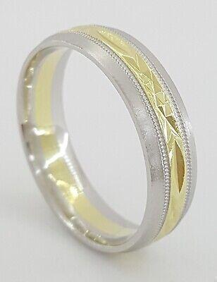 Platinum & 18K Yellow Gold Comfort Fit Men's Wedding Anniversary Band 5.8 mm