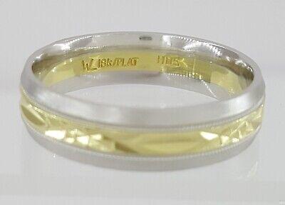 Platinum & 18K Yellow Gold Comfort Fit Men's Wedding Anniversary Band 5.8 mm