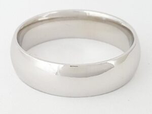 14K White Gold Solid Light Dome Comfort Fit Oval Wedding Band Ring 6mm Size 9