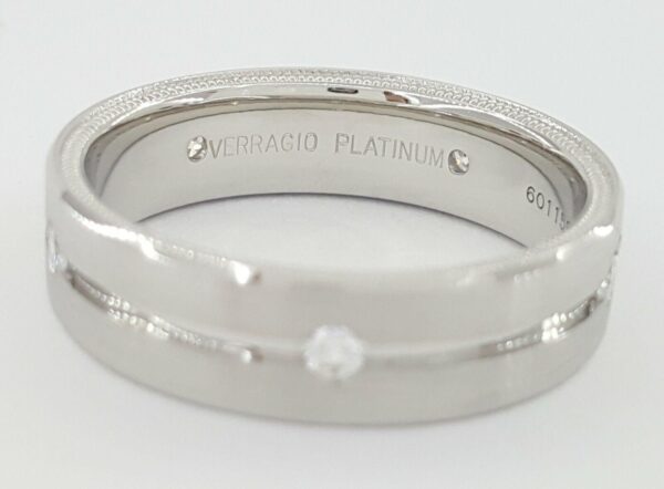 Verragio 0.25 ct Men's Platinum Diamond Wedding Band Ring 6mm 12.5 Grams Size 10