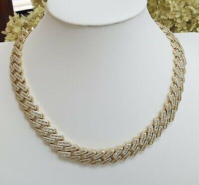Cuban Chain Diamond 29.28 ct 14K Yellow Gold 17.3 mm Necklace 347.8 Grams 22"