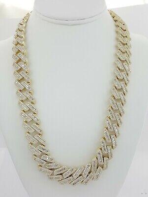 Cuban Chain Diamond 29.28 ct 14K Yellow Gold 17.3 mm Necklace 347.8 Grams 22"
