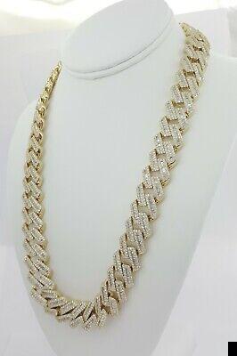 Cuban Chain Diamond 29.28 ct 14K Yellow Gold 17.3 mm Necklace 347.8 Grams 22"