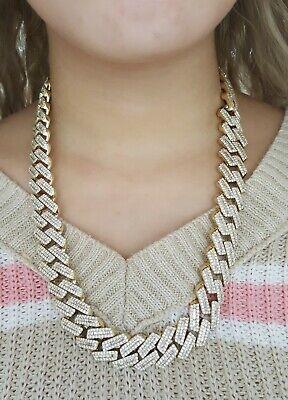 Cuban Chain Diamond 29.28 ct 14K Yellow Gold 17.3 mm Necklace 347.8 Grams 22"