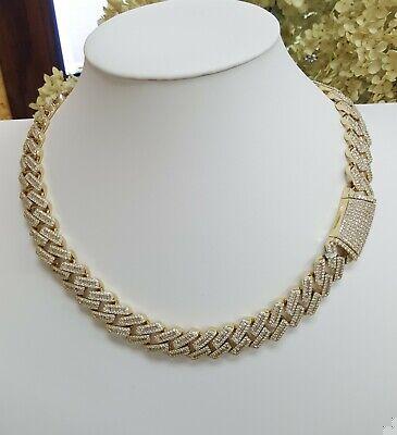 Cuban Chain Diamond 29.28 ct 14K Yellow Gold 17.3 mm Necklace 347.8 Grams 22"