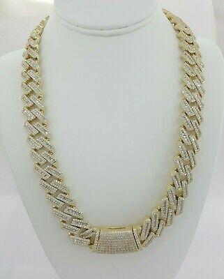 Cuban Chain Diamond 29.28 ct 14K Yellow Gold 17.3 mm Necklace 347.8 Grams 22"