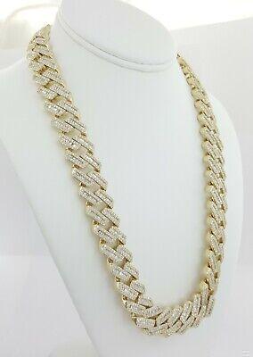 Cuban Chain Diamond 29.28 ct 14K Yellow Gold 17.3 mm Necklace 347.8 Grams 22"