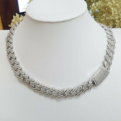 Cuban Chain Diamond 29.28 ct 14K White Gold 17.5 mm Necklace 345.7 Grams 22"