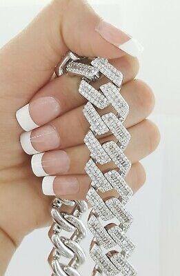 Cuban Chain Diamond 29.28 ct 14K White Gold 17.5 mm Necklace 345.7 Grams 22"