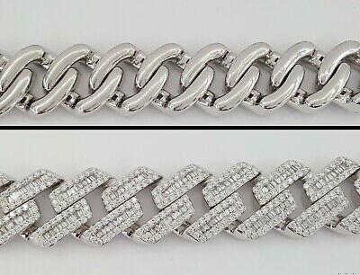 Cuban Chain Diamond 29.28 ct 14K White Gold 17.5 mm Necklace 345.7 Grams 22"