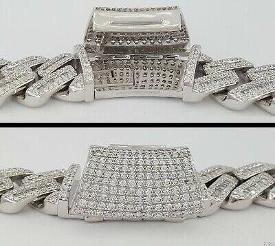 Cuban Chain Diamond 29.28 ct 14K White Gold 17.5 mm Necklace 345.7 Grams 22"