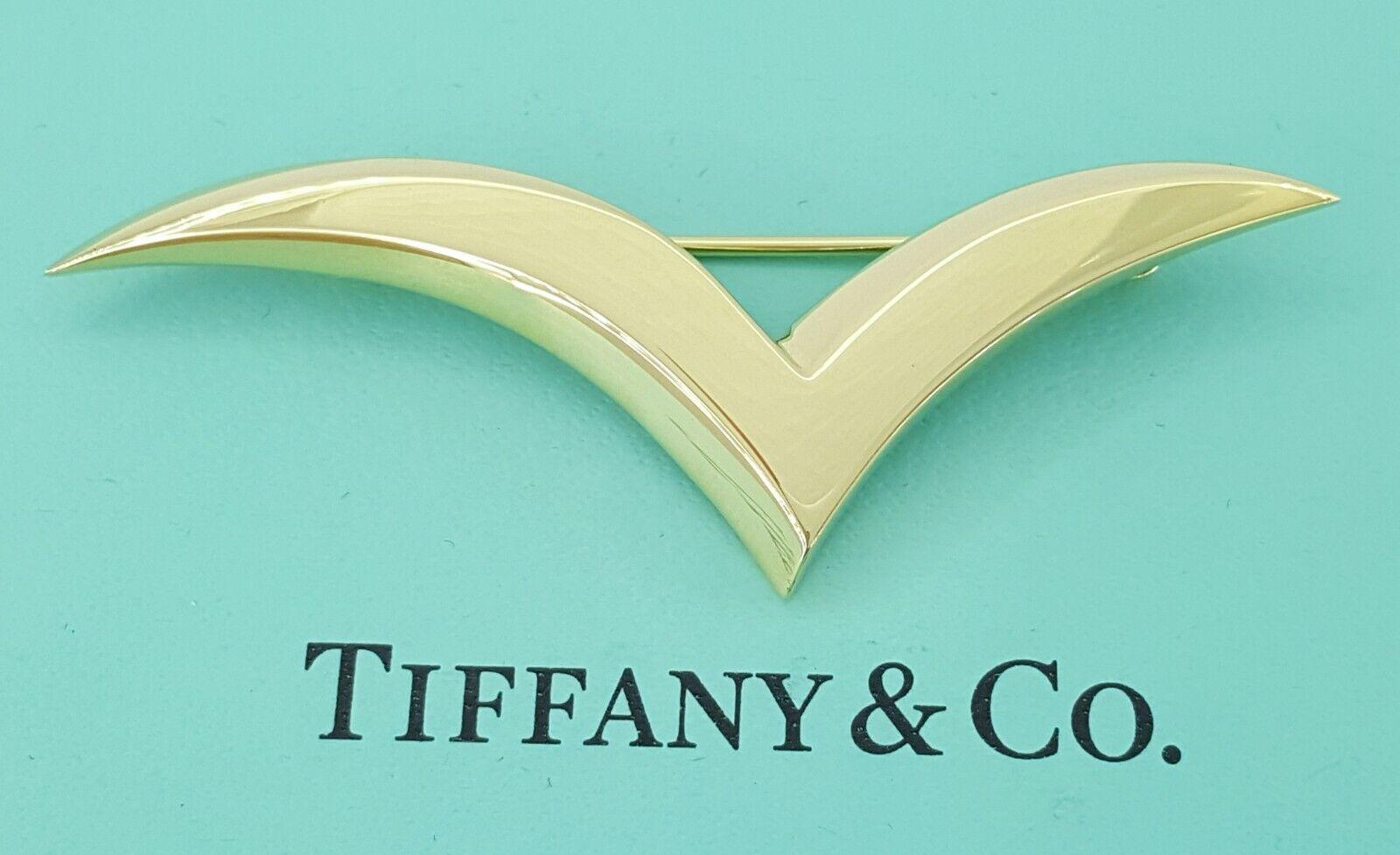 Tiffany & Co 1980s Vintage 18K Yellow Gold Seagull Brooch Brooch / Pin LARGE 2