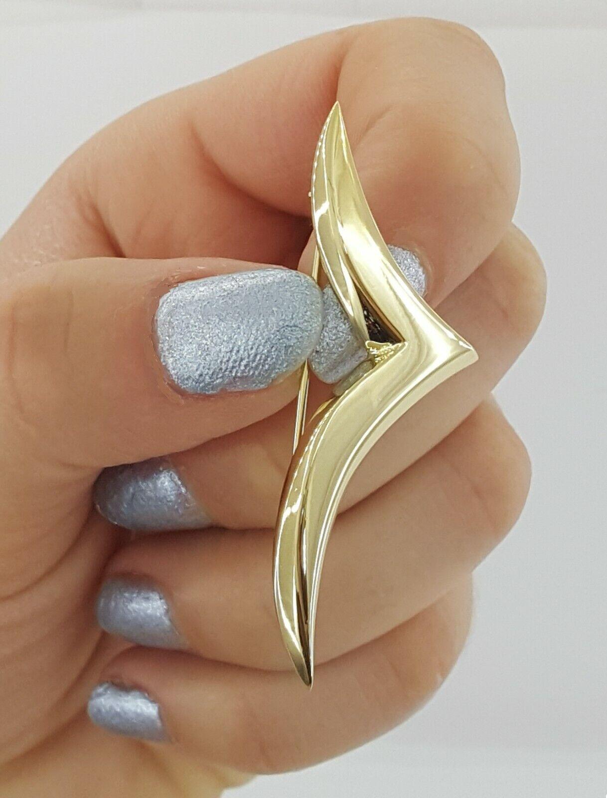 Tiffany & Co 1980s Vintage 18K Yellow Gold Seagull Brooch Brooch / Pin LARGE 2