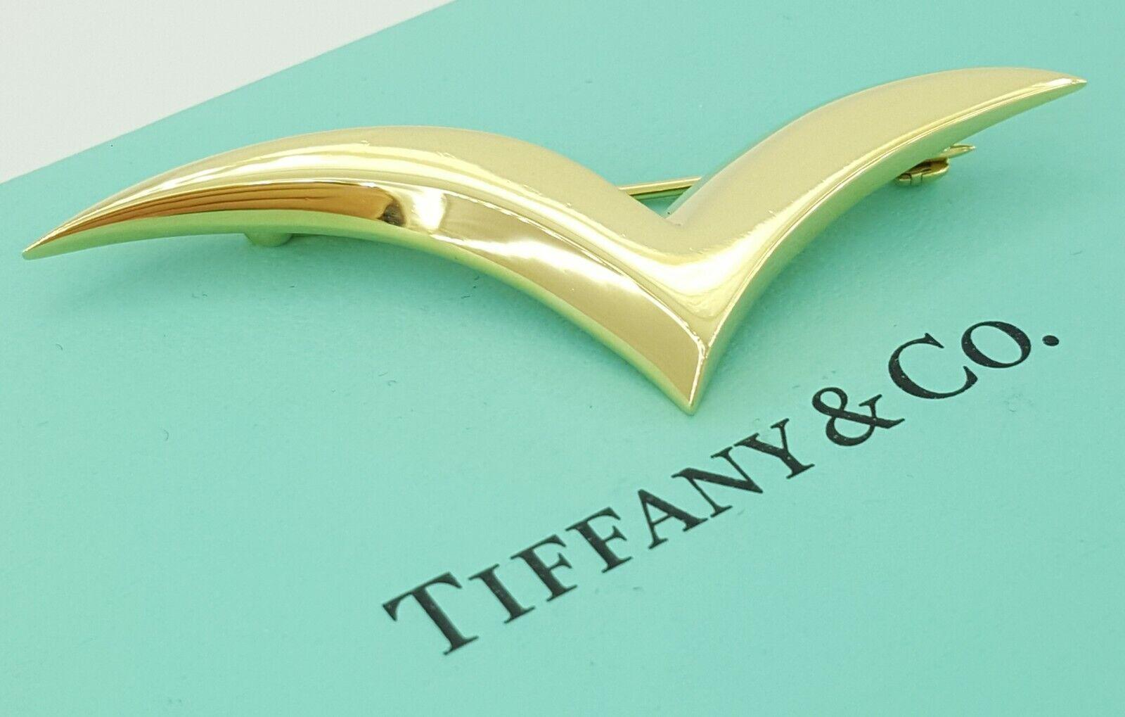 Tiffany & Co 1980s Vintage 18K Yellow Gold Seagull Brooch Brooch / Pin LARGE 2