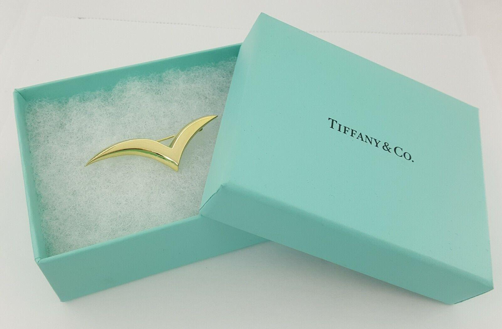 Tiffany & Co 1980s Vintage 18K Yellow Gold Seagull Brooch Brooch / Pin LARGE 2