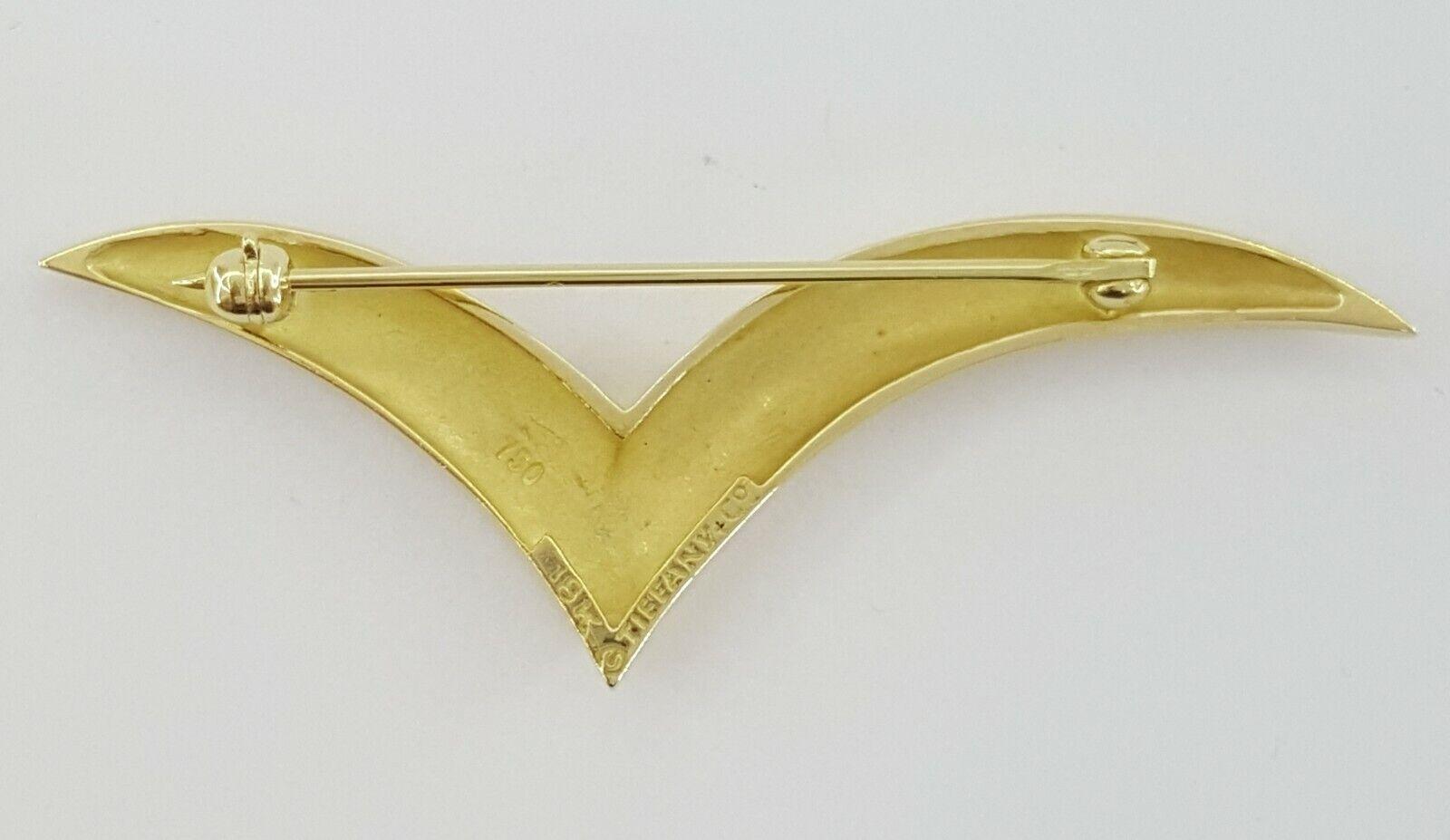 Tiffany & Co 1980s Vintage 18K Yellow Gold Seagull Brooch Brooch / Pin LARGE 2