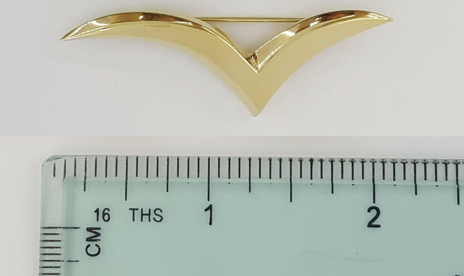 Tiffany & Co 1980s Vintage 18K Yellow Gold Seagull Brooch Brooch / Pin LARGE 2