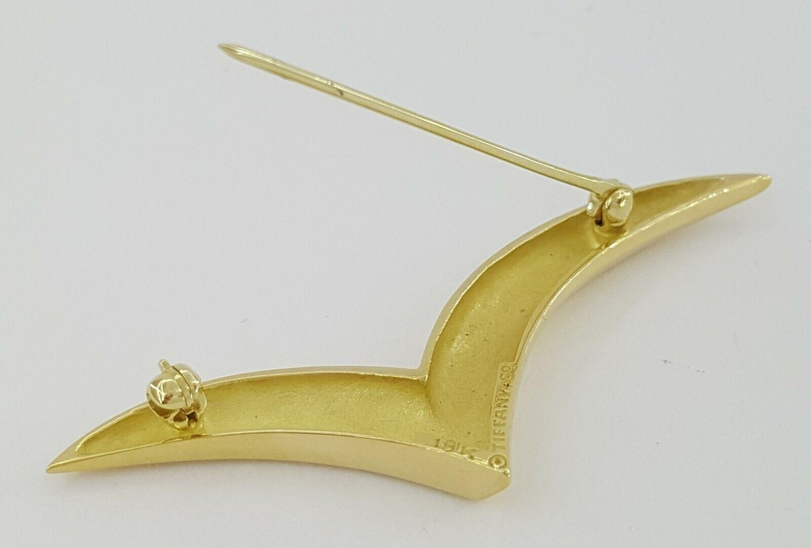 Tiffany & Co 1980s Vintage 18K Yellow Gold Seagull Brooch Brooch / Pin LARGE 2