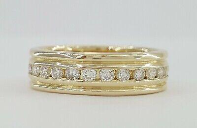Round Cut Diamond Full Circle Eternity Ring 0.81 ct 14K Yellow Gold 6mm Sz 7.75