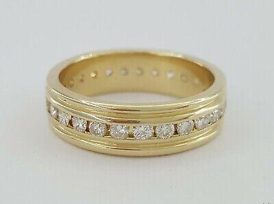 Round Cut Diamond Full Circle Eternity Ring 0.81 ct 14K Yellow Gold 6mm Sz 7.75