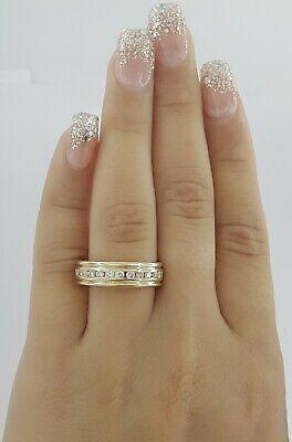 Round Cut Diamond Full Circle Eternity Ring 0.81 ct 14K Yellow Gold 6mm Sz 7.75