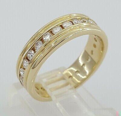 Round Cut Diamond Full Circle Eternity Ring 0.81 ct 14K Yellow Gold 6mm Sz 7.75