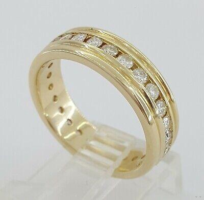 Round Cut Diamond Full Circle Eternity Ring 0.81 ct 14K Yellow Gold 6mm Sz 7.75