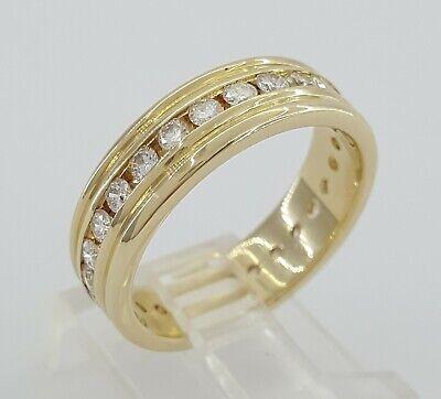 Round Cut Diamond Full Circle Eternity Ring 0.81 ct 14K Yellow Gold 6mm Sz 7.75