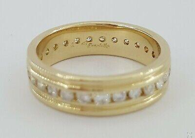 Round Cut Diamond Full Circle Eternity Ring 0.81 ct 14K Yellow Gold 6mm Sz 7.75