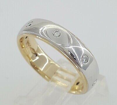 0.25 ct 14K 2-Tone White & Yellow Diamond Eternity Wedding Anniversary Band 6 mm