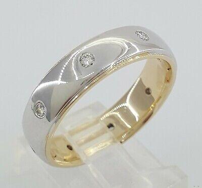 0.25 ct 14K 2-Tone White & Yellow Diamond Eternity Wedding Anniversary Band 6 mm