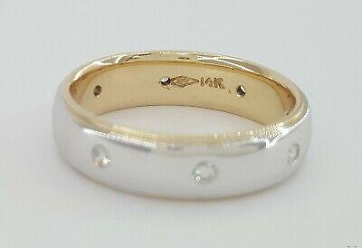 0.25 ct 14K 2-Tone White & Yellow Diamond Eternity Wedding Anniversary Band 6 mm