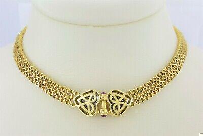 H.Stern 2.28 ct 18K Yellow Gold Double Heart Diamond Necklace & Earrings 79.4gm