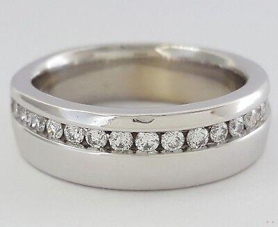 0.5 ct 14k White Gold Round Cut Diamond Wedding Band Ring 12.5 Grams 7 mm