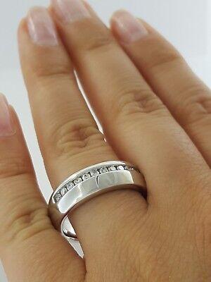 0.5 ct 14k White Gold Round Cut Diamond Wedding Band Ring 12.5 Grams 7 mm