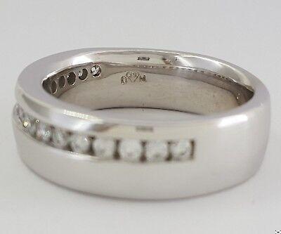 0.5 ct 14k White Gold Round Cut Diamond Wedding Band Ring 12.5 Grams 7 mm