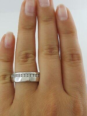 0.5 ct 14k White Gold Round Cut Diamond Wedding Band Ring 12.5 Grams 7 mm