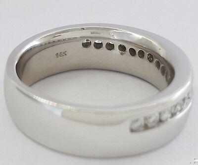 0.5 ct 14k White Gold Round Cut Diamond Wedding Band Ring 12.5 Grams 7 mm