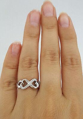 Tiffany & Co 18K Paloma Picasso Double Loving Heart 0.08 ct Round Diamond Ring