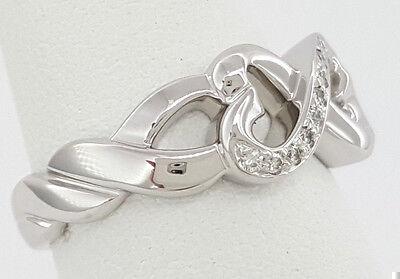 Tiffany & Co 18K Paloma Picasso Double Loving Heart 0.08 ct Round Diamond Ring