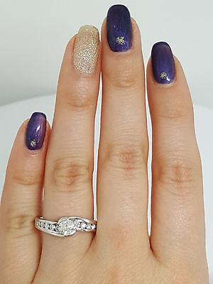 Round Brilliant Cut Diamond By-Pass Engagement Ring 0.60 ct 14k White Gold